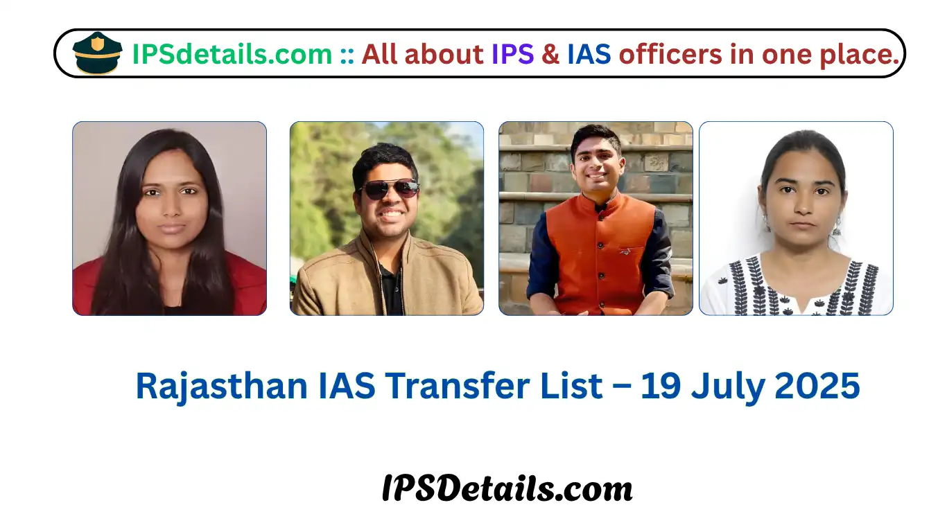 Rajasthan IAS Transfer List – 19 July 2025
