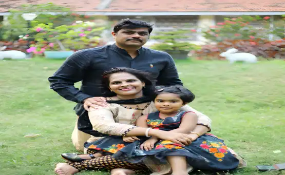 J. Nivas IAS With His Wife and Daughter