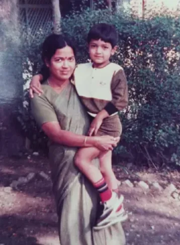 Vadarevu Vinay Chand IAS Childhood Photo with his mother