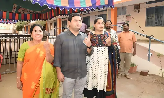 Vadarevu Vinay Chand IAS With His Wife and Mother